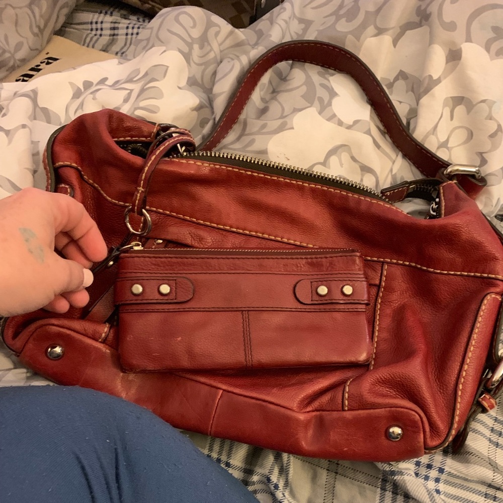 Fossil shoulder bag with matching wallet Red used